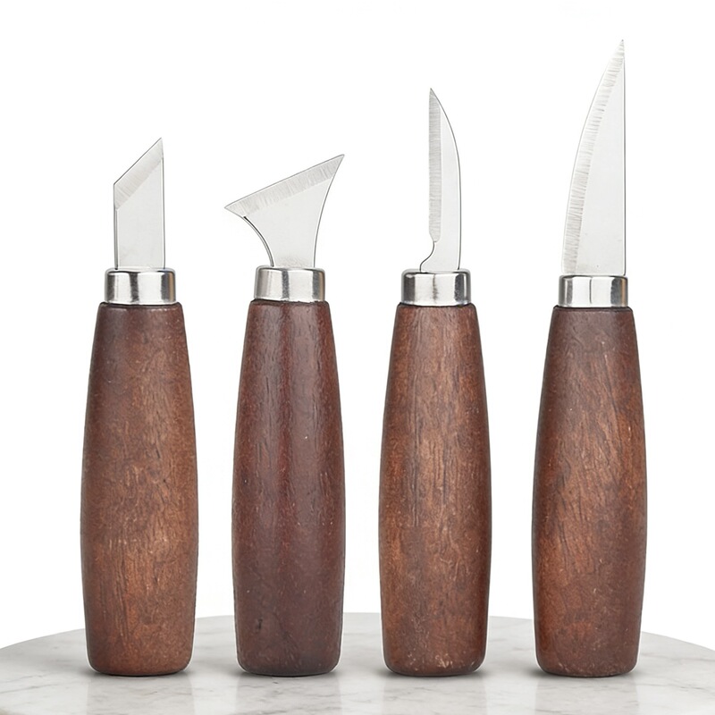 Wood Carving Knife Walnut Wood Carving DIY Wood Carving Knife Curved Knife Handmade Wood Carving Spoon Carving Knife Full Set of Tools in Stock