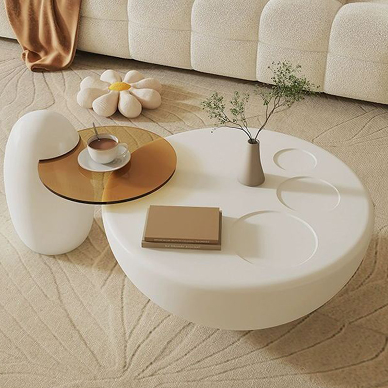 Sala de estar doméstica de estilo de red crema de viento de gato pequeño hogar mesas de té artísticas modernas y simples mesas de té familiares