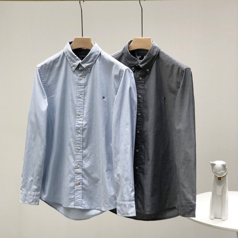 Cross-Border Supply 25 Spring & Fall Tommy Toomy Men's Casual and Comfortable Long-Sleeved Shirts Business Fine Cotton Shirts