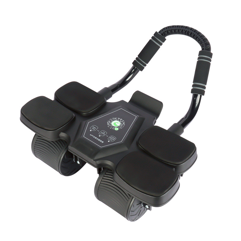 [블랙 - 바퀴 4개와 팔꿈치 지지대 4개] 안정적이고 넘어지지 않음/강력한 리바운드/무릎 패드 포함