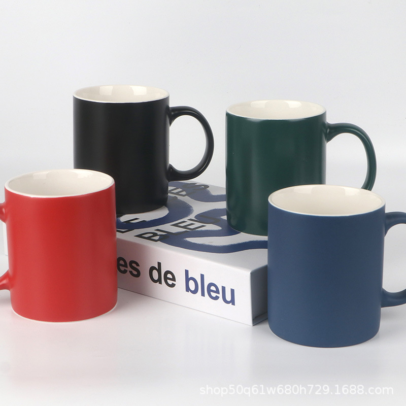 Creativo simple mate macaron cerámica doméstica taza de café taza de hotel se puede imprimir LOGO texto