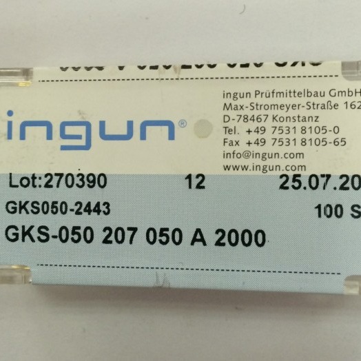 优质 INGUN英钢测试针 GKS 050-207/307-050A2000 电测弹簧针