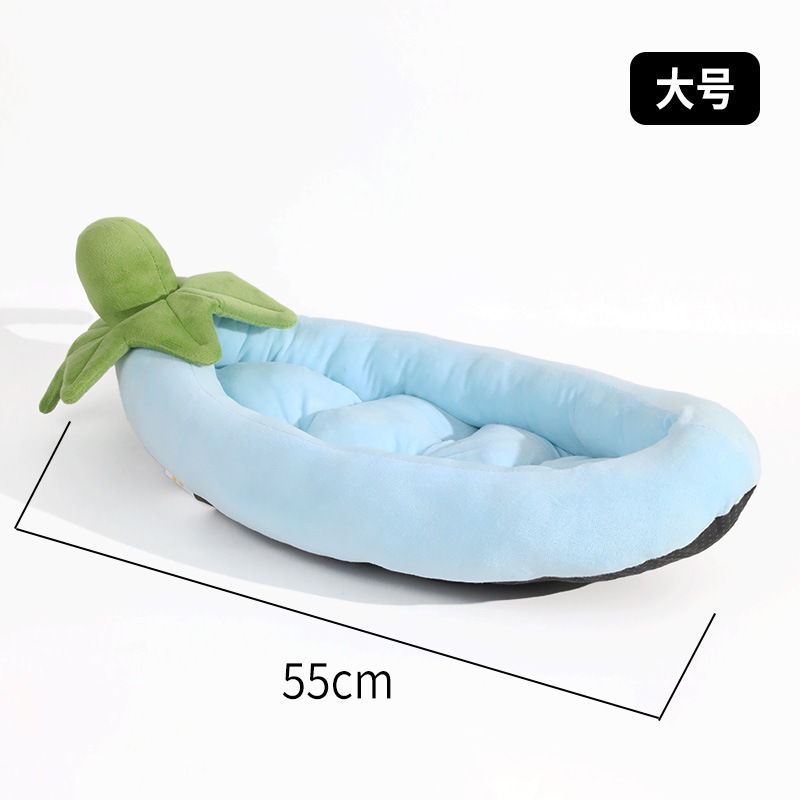 宠物狗窝冬季加厚保暖半包围水晶超柔绿叶提手蔬菜 猫窝一件起批|undefined