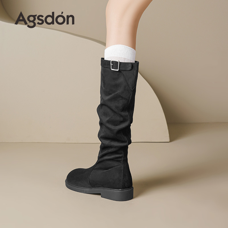 Botas de caballero negras de estilo inglés de otoño 2026 para mujeres. botas de montar retro.