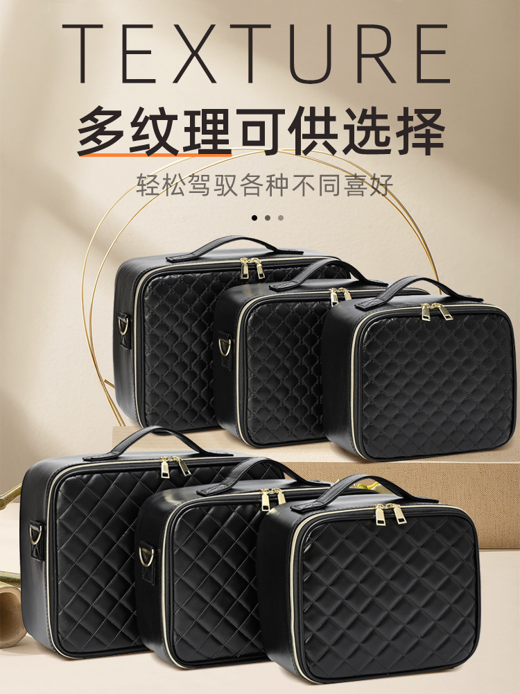 Bolsa de maquillaje de gran capacidad para mujeres con espejo, lámpara de maquillaje, caja de maquillaje profesional con maquillaje, bolsas de sensación avanzada