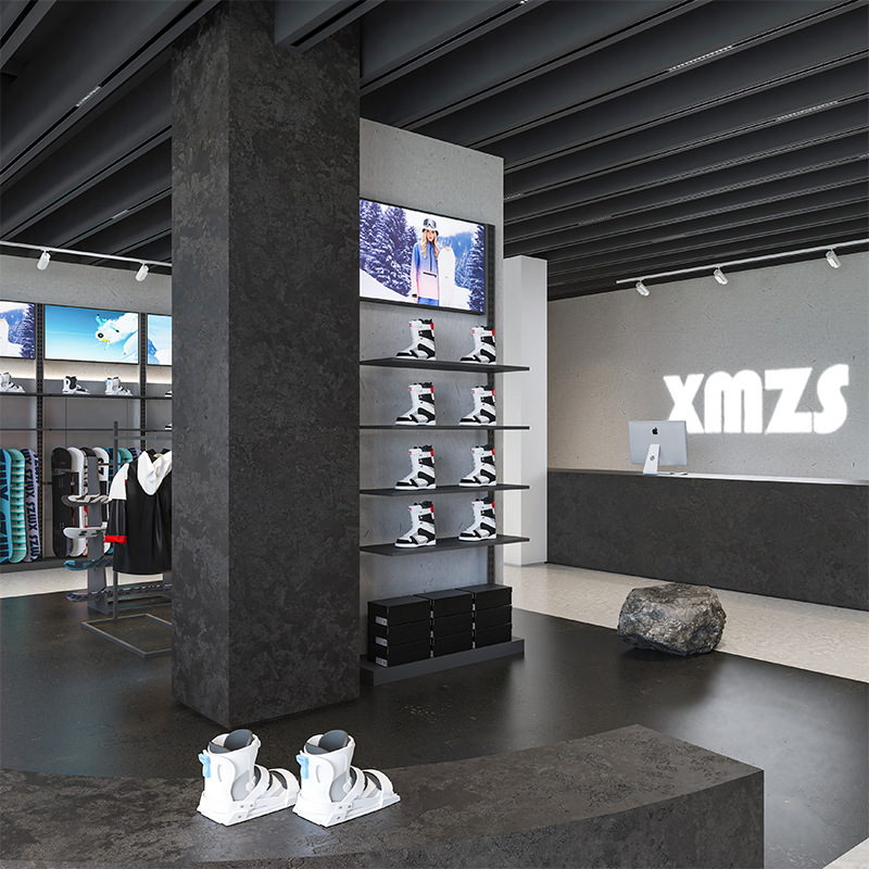 Tienda de ropa estante de exhibición estante de exhibición de artículos deportivos esquí de esquí estante de exhibición de ropa deportiva de hombre