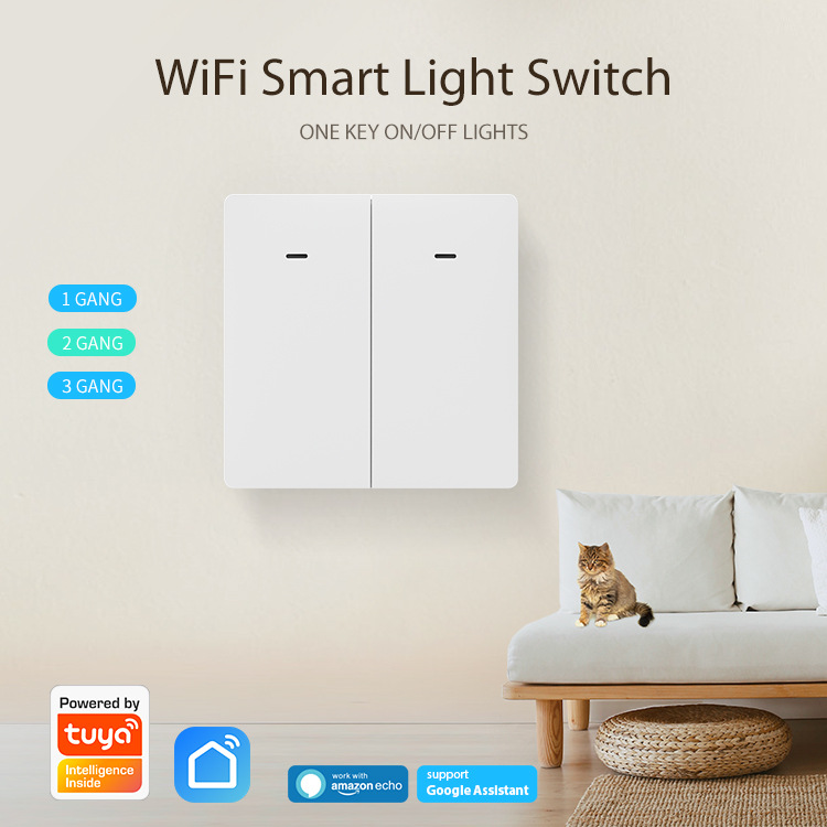 NEO涂鸦WiFi智能欧规2路机械灯控开关 Tuya WiFi EU Light Switch