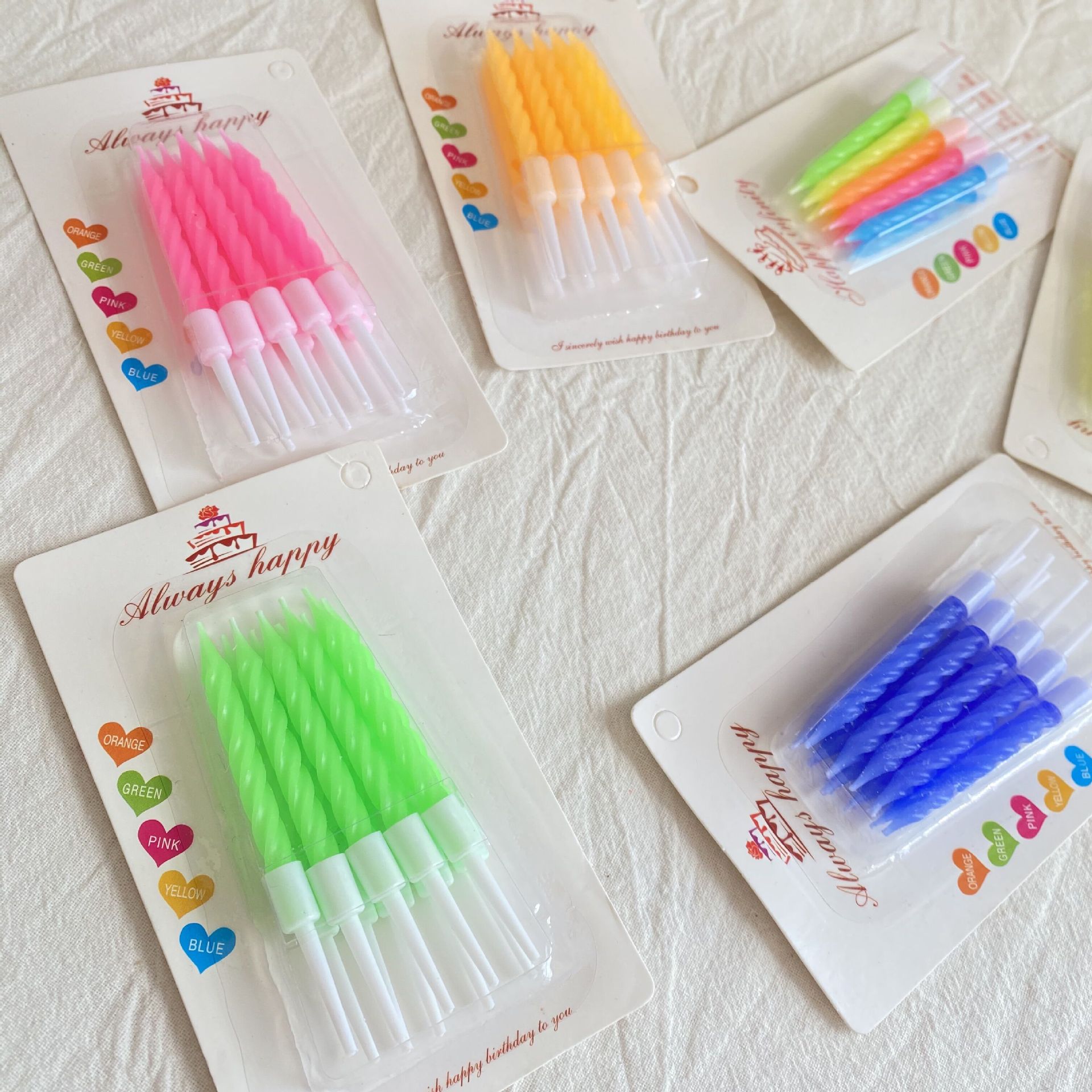 Birthday candles for factory wholesale, creative colored paraffin crystal ribbed candles, children's party cake candles