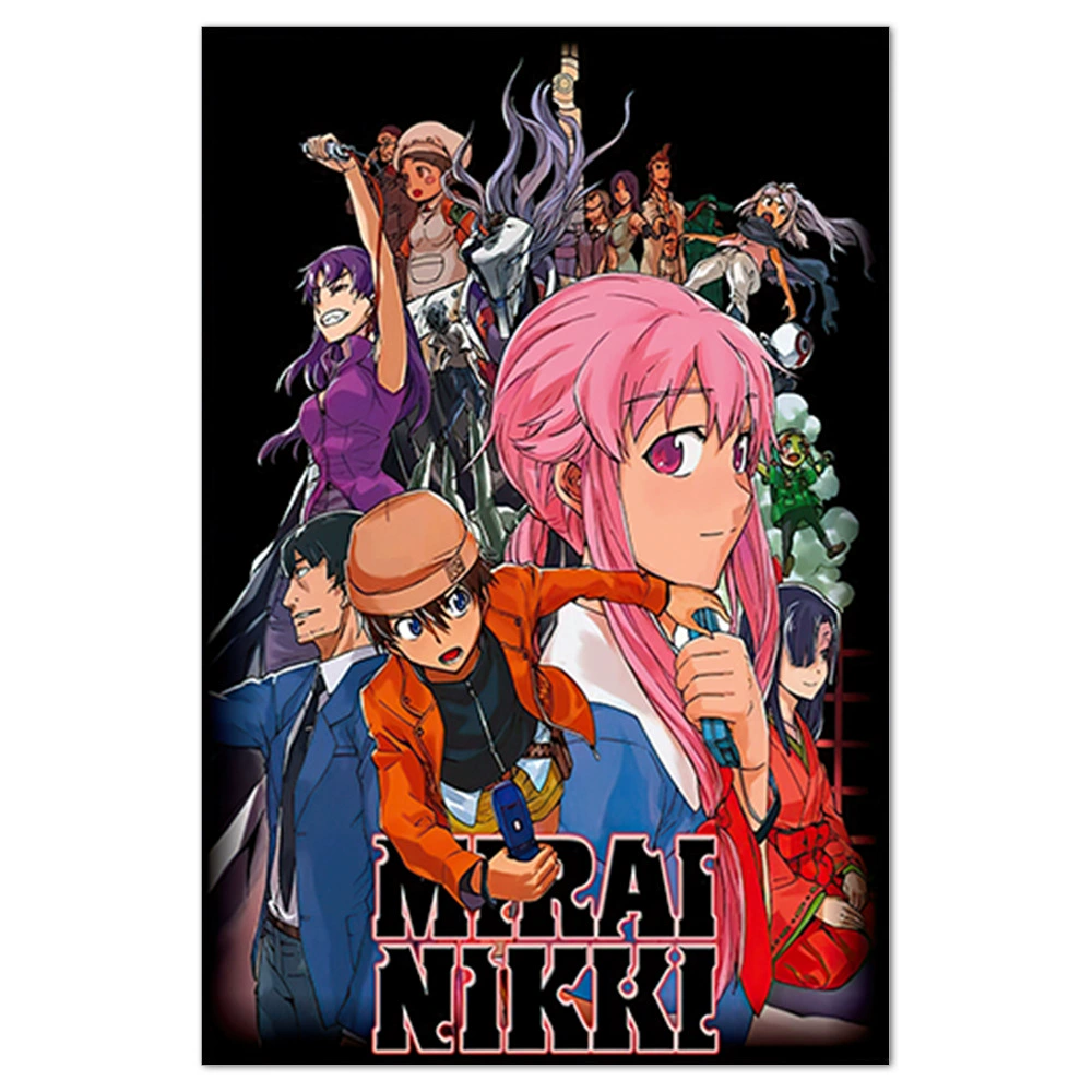 Плакат-наклейка Mirai Nikki (Future Diary) — аниме-мурал, разные размеры (10×15–50×70 см)