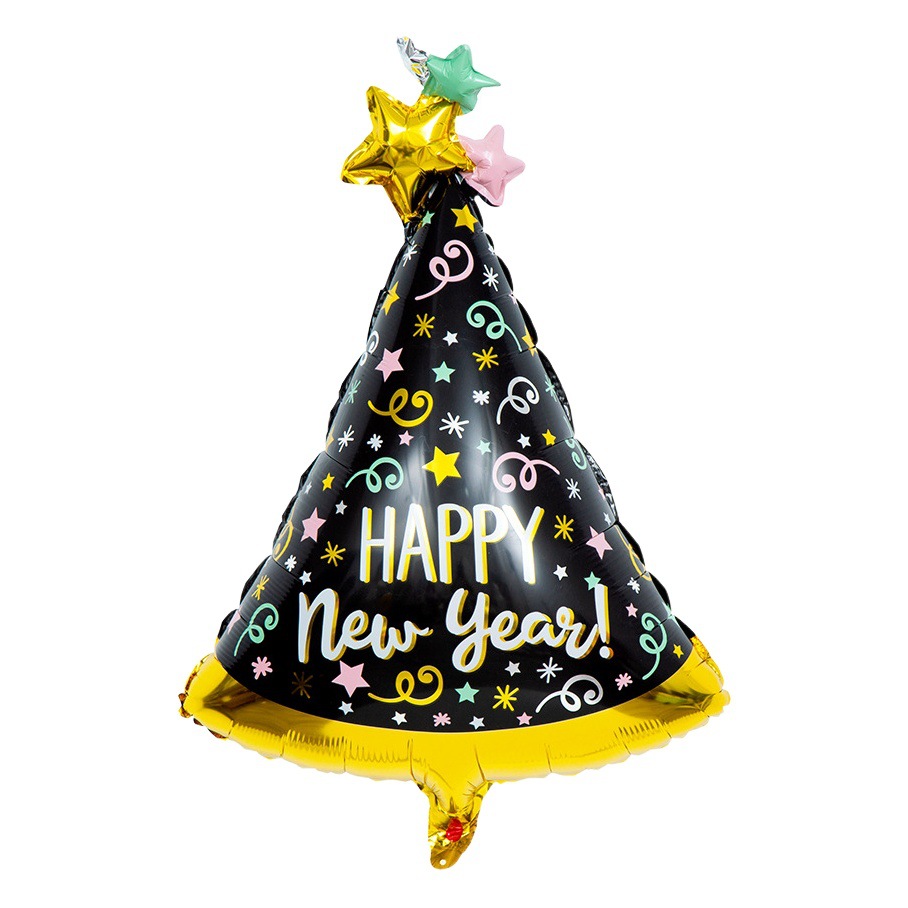 18 pulgadas Feliz Año Nuevo decoración globo de aluminio 2024 FIESTA DE Año Nuevo copa de vino botella de vino meteorito Año Nuevo globo Decoración