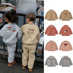 子供の秋と冬プラスベルベット ks ラムベルベット綿服刺繍綿服男の子と女の子のための赤ちゃんかわいいジャケット野球ユニフォームジャケット