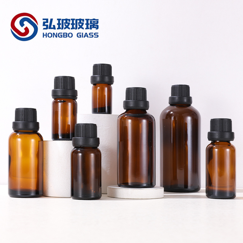 Spot 10ml essence oil bottle 30ml5ml tea color sub-bottling oil bottle Big Head anti-theft cap drop stopper diy