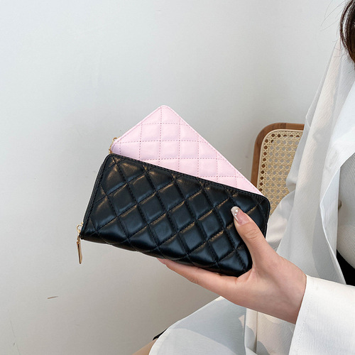  new Korean style diamond long women's wallet zipper handbag large capacity multi-card slot wallet coin purse trendy