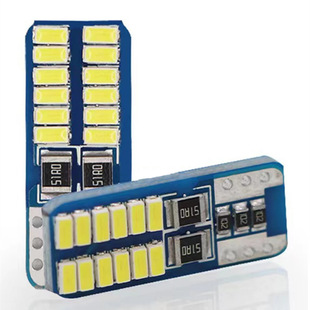 Car led T10 width light license plate light corridor light 3014 24smd decoding double-sided bright led small light