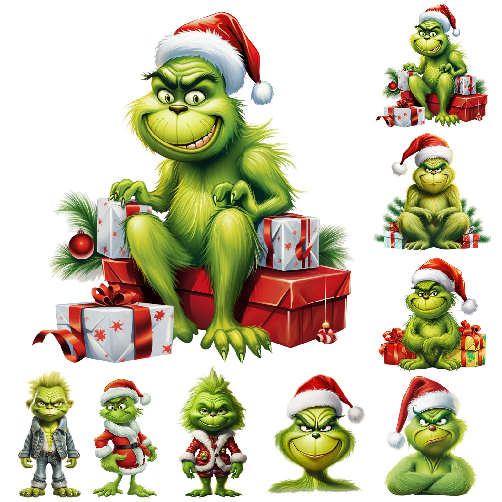 Nuevos productos transfronterizos de dibujos animados de Navidad verde decoración de automóviles de Navidad decoración de árbol de Navidad decoración para el hogar image 1