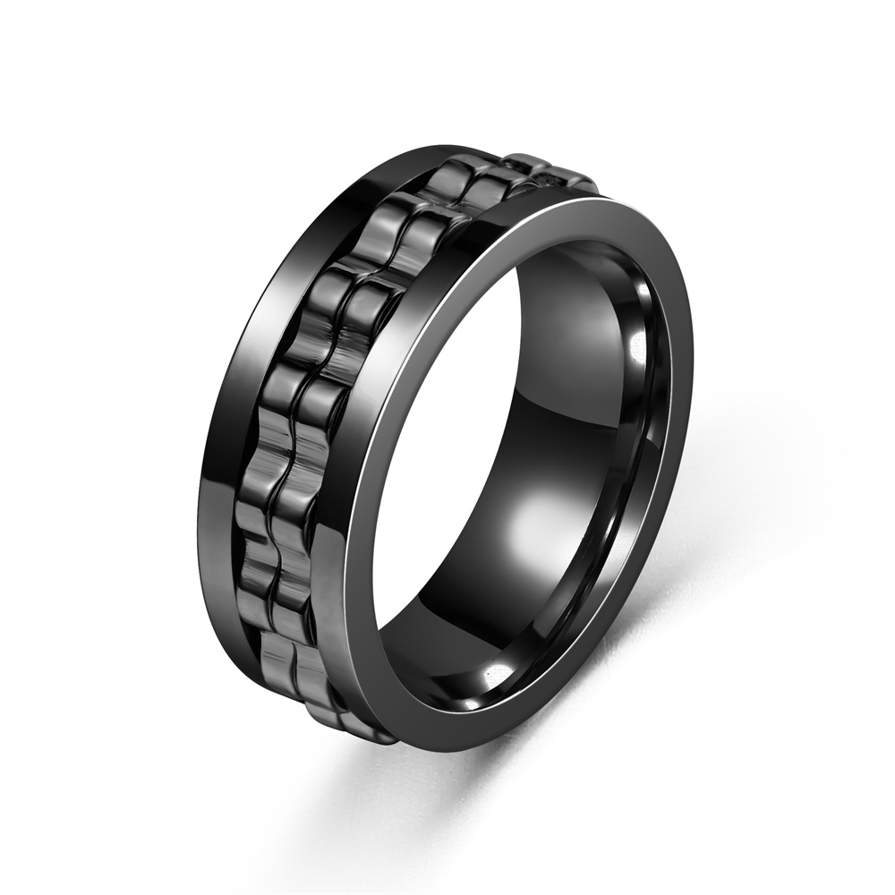 Simple Style Geometric Stainless Steel Plating Unisex Anxiety Ring display picture 9