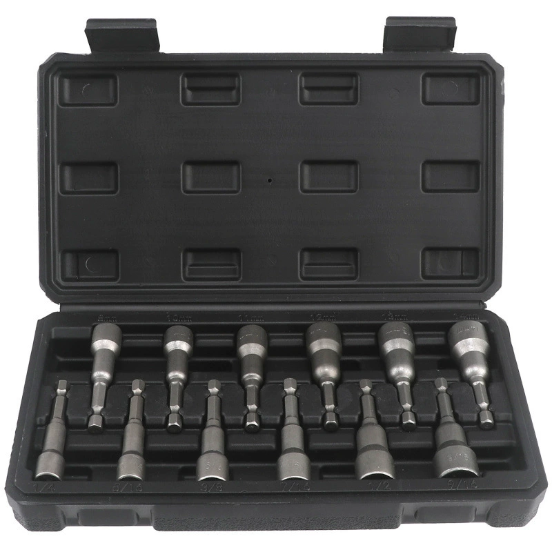 Набор головок с мощным магнитным креплением для кросс-граничного использования, набор головок с мощным магнитным шестигранным креплением, 12-головочный набор в коробке