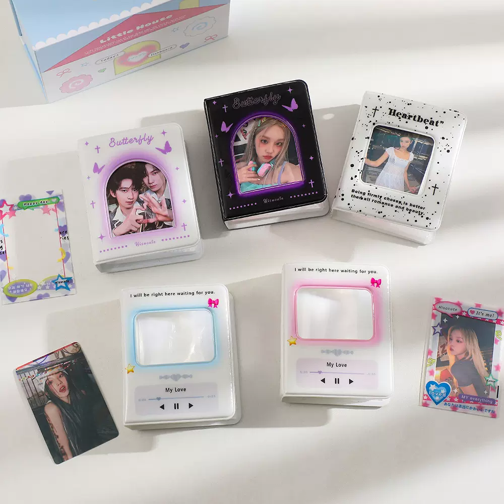 ins风泼墨镂空一宫格卡册学生三寸拍立得相册小马卡游戏卡收纳册