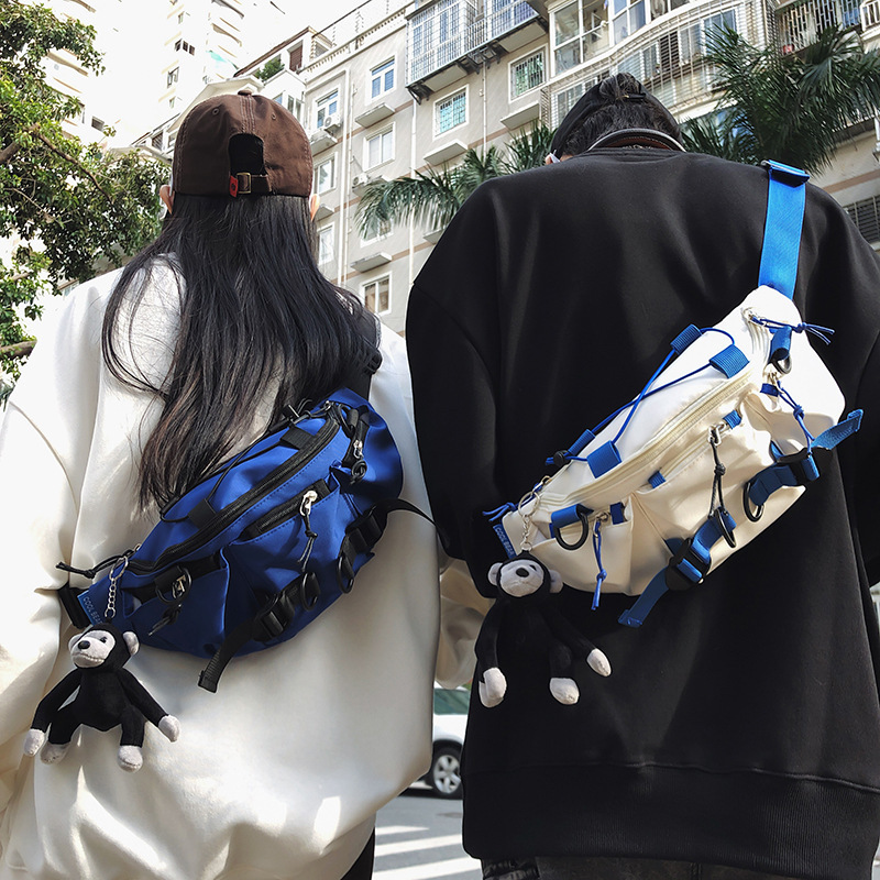 Messenger bag trendy brand men's all-match casual chest bag workwear simple ins waist bag Japanese couple shoulder messenger bag