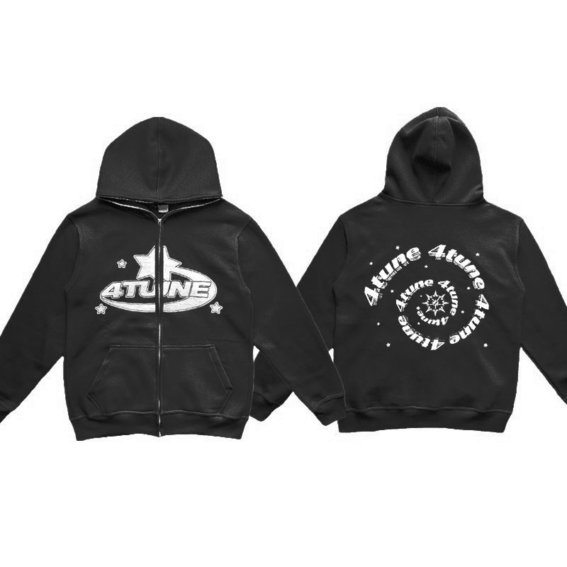 2023 Cross-border New Tune Trendy Men's Full Face Zipper Sweatshirt American Vintage Y2K Sweatshirt Men's Casual Jacket 2023 Cross-border New Tune Trendy Men's Full Face Zipper Sweatshirt American Vintage Y2K Sweatshirt Men's Casual Jacket