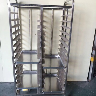 不锈钢烤盘架子 商用片管式拆装蛋糕架 万向轮可移动面包披萨晾架|ms