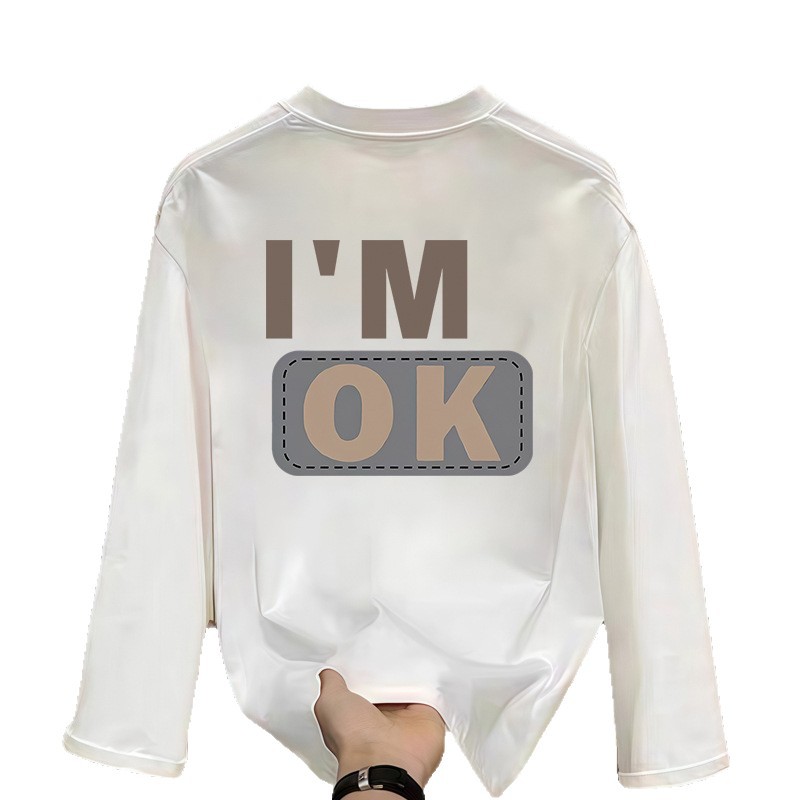 T-shirt da uomo a maniche lunghe in cotone - Maglietta basic a girocollo dalla vestibilità comoda per un look casual, tessuto morbido e traspirante, leggero e confortevole._voghion.com