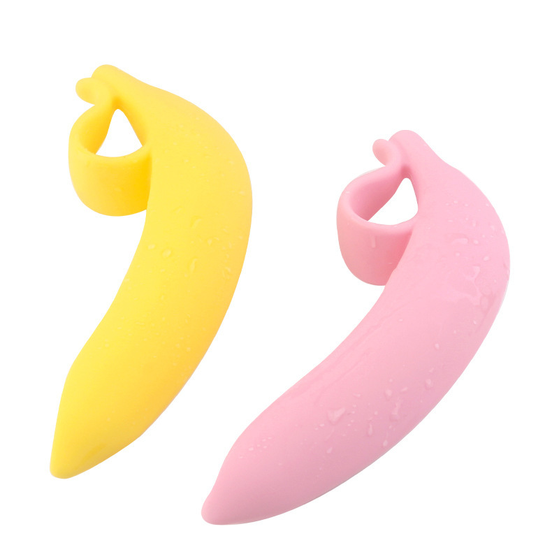 Banana-Shaped Silicone Dildo, Easy-Insert Anal Toy, Yellow Handheld Design — detail image 7
