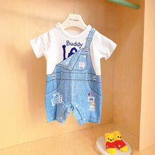 日单外贸原单老李家夏季婴儿平爬婴儿透气柔软连体衣