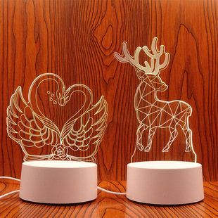 New 3D Acrylic Xiaolu Xiaoyan Led Night Light Bedroom Bedside Acrylic Night Light Factory Direct Sales