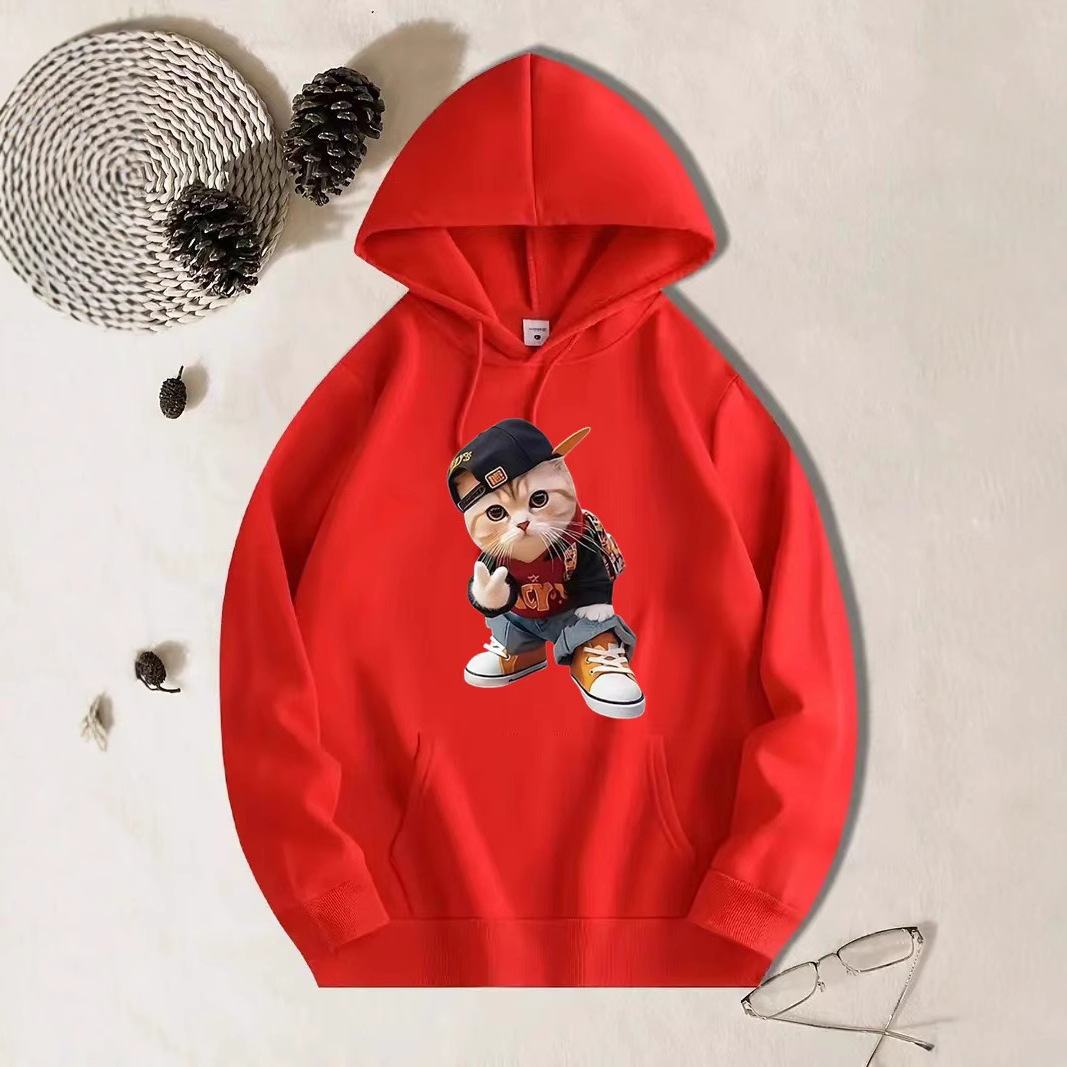 Nuevo suéter animado con sudadera con capucha cálida y cómoda con estampado para hombres y mujeres