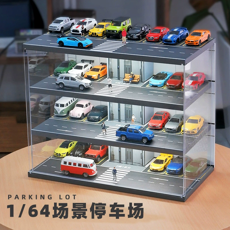 1:64 коробка для демонстрации парковки, модель автомобиля, мини-курица, модель автомобиля, подставка для хранения, пылезащитный чехол, гараж