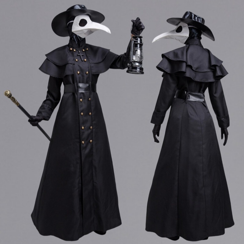 Halloween Adult Medieval Steampunk European and American Plague Doctor Costume Crow Longbeak Bird Man Costume