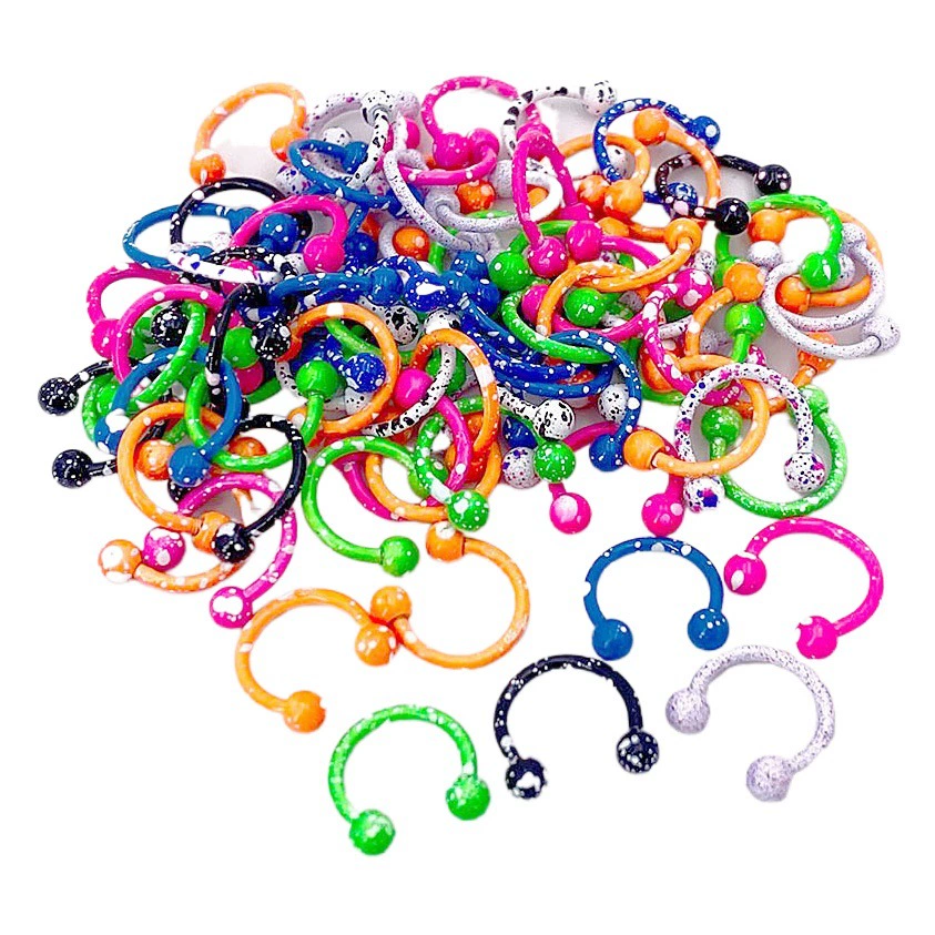 10/Упак. Кольцо в носу из нержавеющей стали лак для выпечки ногтей в носу C Тип кольцо в носу бровь гвоздь ухо кость гвоздь CBR кольцо украшения для пирсинга тела