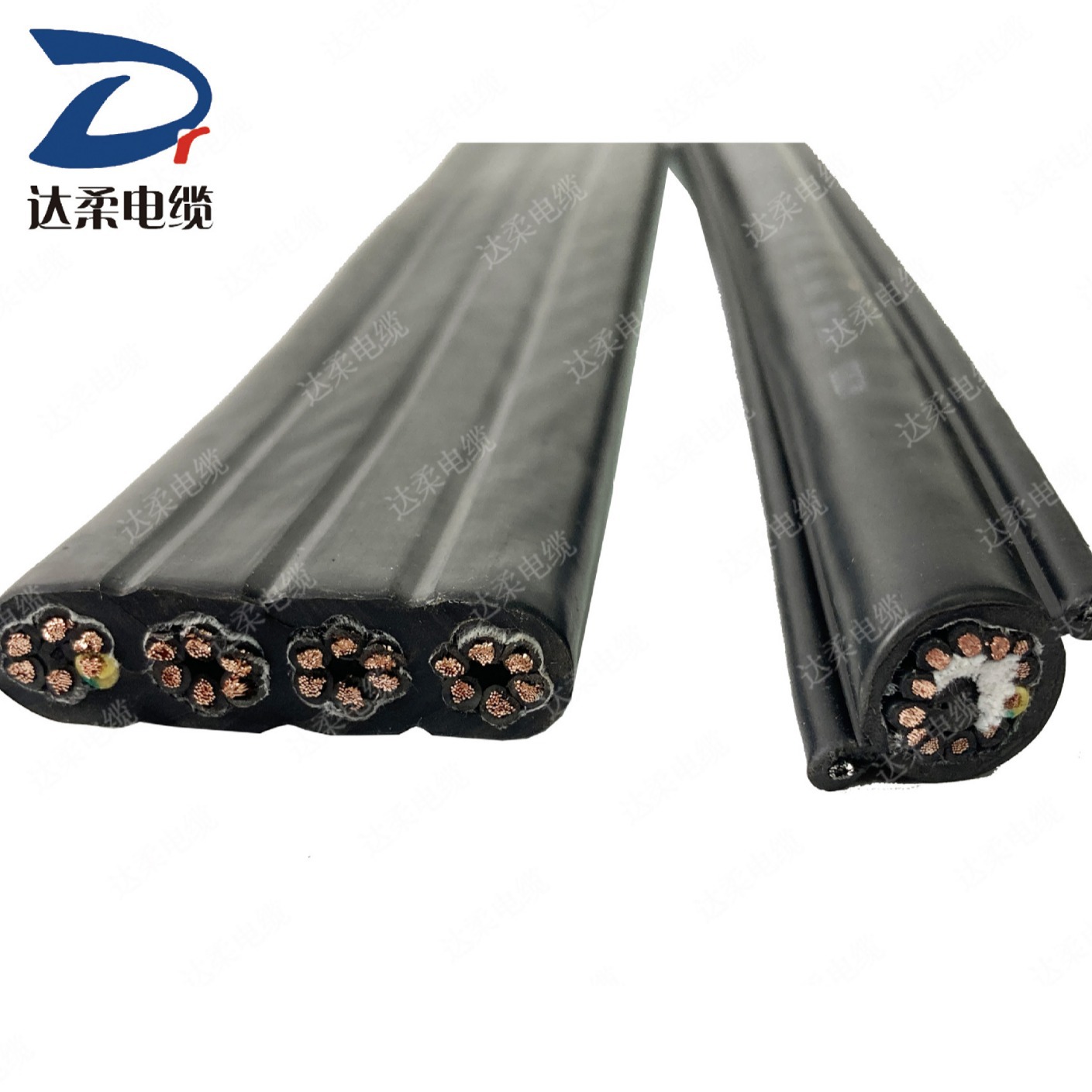 起重机天车行车专用扁电缆线柔性带钢丝扁平拖揽线电动葫芦控制线