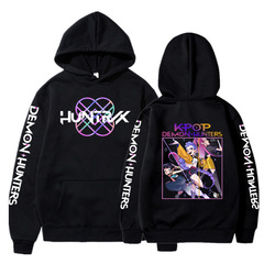跨境时尚猎魔女团KPop Demon Hunters连帽加绒卫衣宽松套头衫