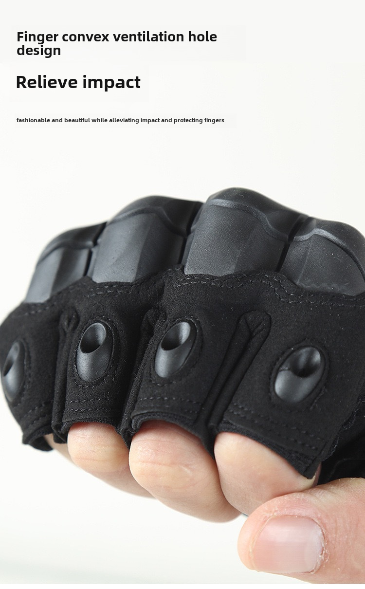 Tactical gloves men's half finger outdoor training fighting hard shell protective riding sports non-slip wear-resistant full finger gloves_maomaolike.com
