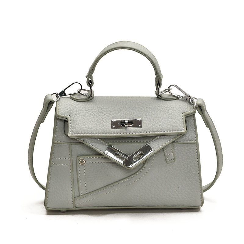 Bolso cuadrado pequeño Kelly portátil de moda de alta gama para mujer 2025 nuevo bolso de mensajero de un solo hombro con patrón de lichi de moda coreana
