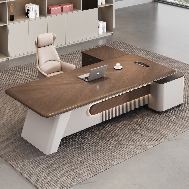 Mekia Vacuum-Formed Executive Desk Office Desk and Chair Modern High-End Leadership Office Executive Desk President's Computer Desk