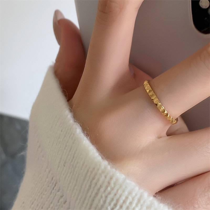 Rings Classification Simple Style Geometric Titanium Steel Plating Rings