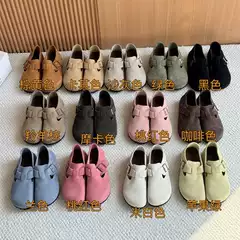Birkenstock Style Leather Clogs Cork Sole Full Coverage Top Grain Cowhide Slip-On Flats Women 2025 Spring Versatile Closed Toe Sandals
