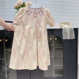 女童连衣裙夏装新款儿童碎花洋气中大童夏季法式公主裙子图片色