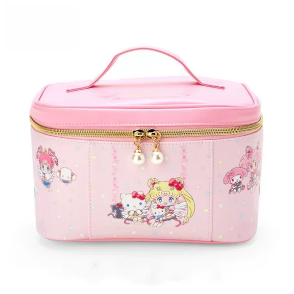 In-Stock Japanese-Style Sailor Moon Portable Makeup Bag, Cute Cartoon Cat Storage Bag, Shell Jewelry Pouch