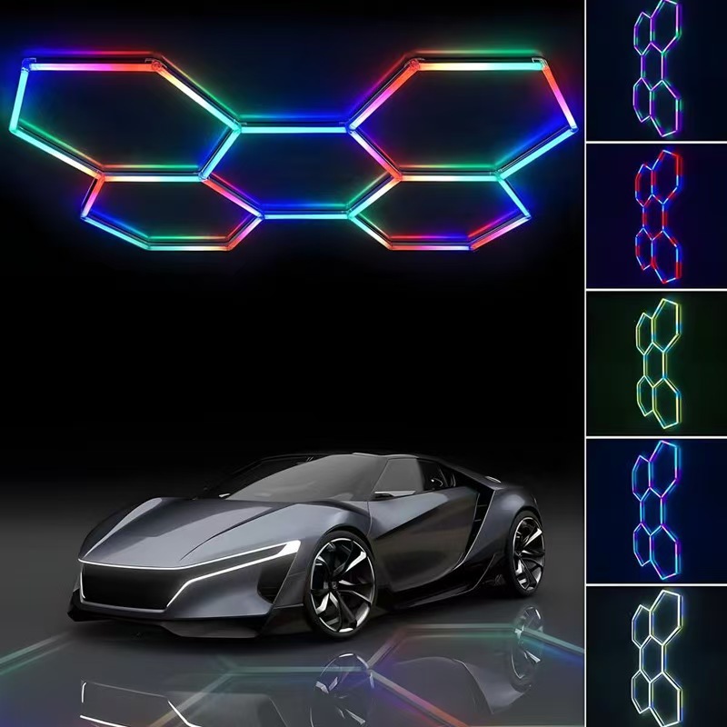 RGB灯车间灯光车库灯蜂窝灯酒吧健身房电竞LEDRGB灯饰电竞氛围灯