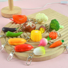 擬似野菜のキーホルダー唐辛子の青い花のニンニクのシミュレーションの食品のペンダントの個性のカバンのアクセサリーの卸売り