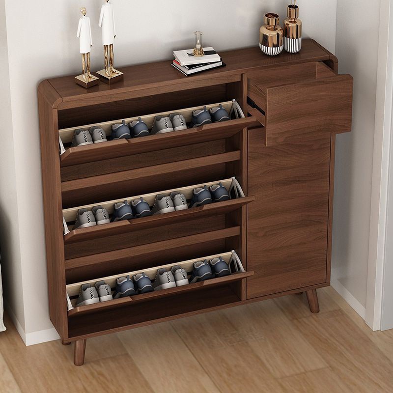 3l超薄鞋櫃實木入戶大容量家用門口小戶型翻斗新中式簡約現代門廳