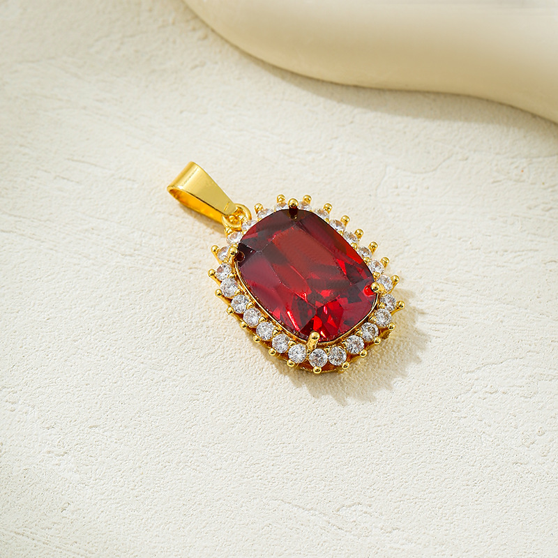 Amazon nuevo estilo completo de zircon temperamento de moda retro ligero colgante de lujo colgante de nicho único