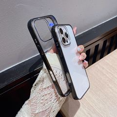 新款亚克力二合一黑框壳来图定制 软边硬背手机壳适用苹果保护套