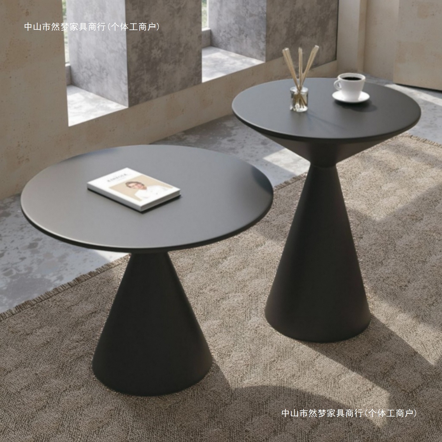 Factory-Delivered Cream-Style Iron Coffee Table Living Room Small Apartment Combination Coffee Table Simple Round Tea Table Sofa Side Table