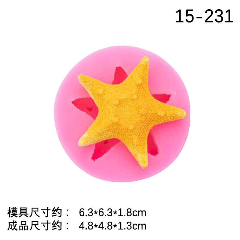 Una variedad de estrellas de mar tridimensional molde de silicona para hornear pastel de postre decoración Fondant chocolate ritmo seco molde