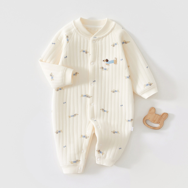 婴幼儿衣服春秋冬款三层保暖夹棉外出家居服宝宝内搭爬服安阳童装|undefined
